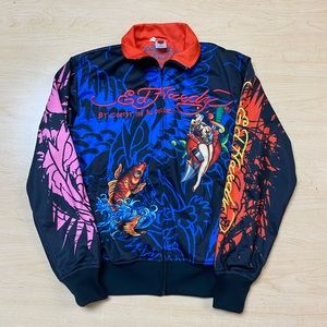 Y2K Ed Hardy by Christian Audigier Mens Graphic Jacket Colorful Size Small.